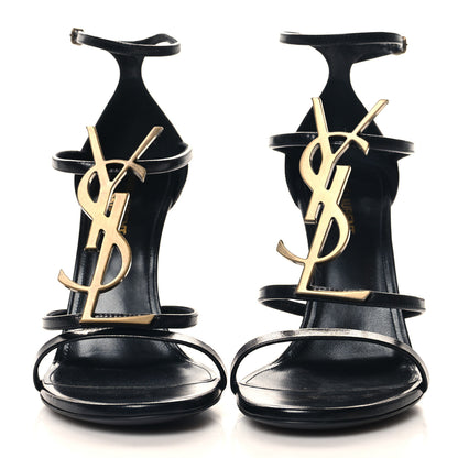Saint Laurent Calfskin Cassandra 100 Sandals 39 Black 3 of 10