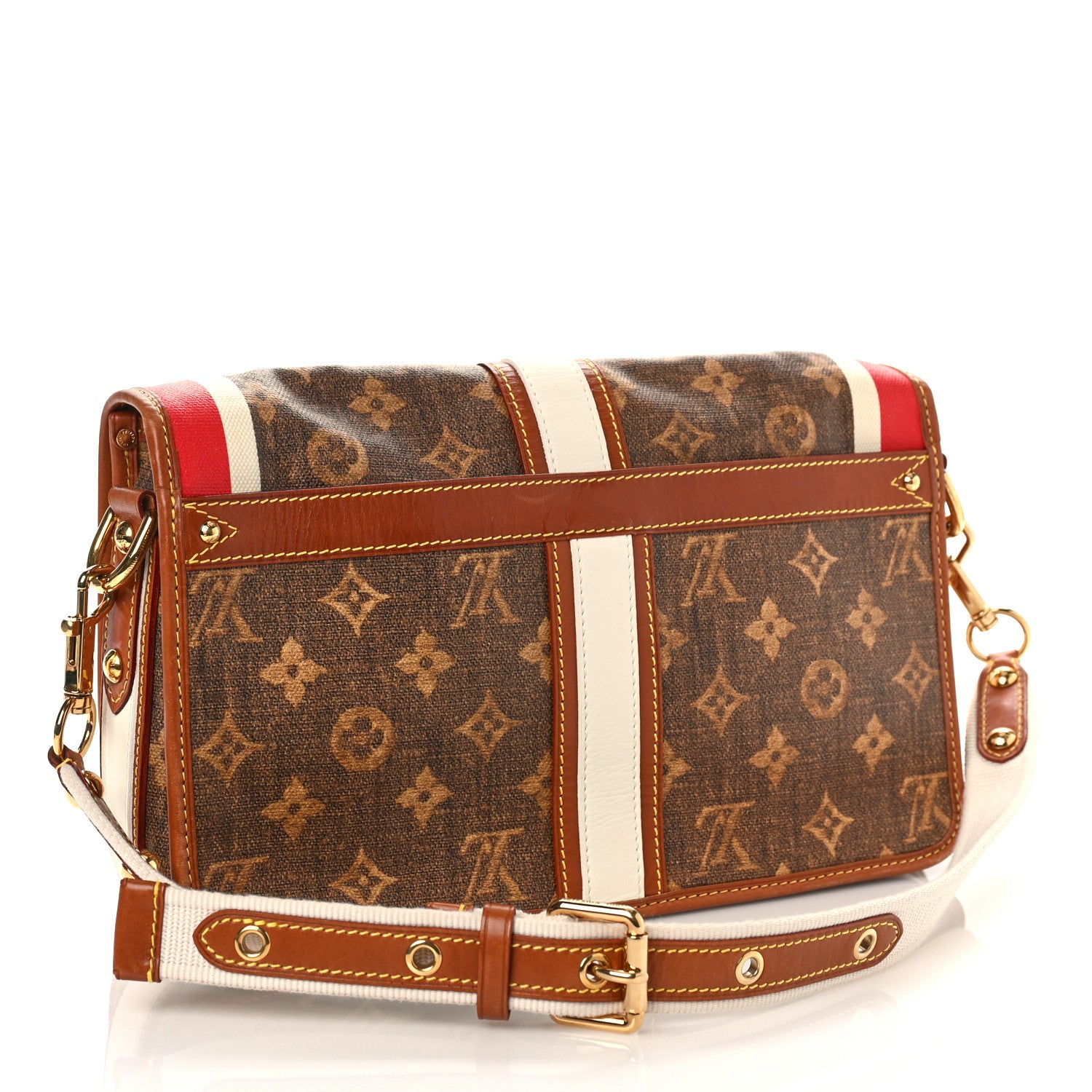 Louis Vuitton Monogram Rayures Tisse Clutch Red 3 of 9