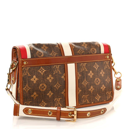 Louis Vuitton Monogram Rayures Tisse Clutch Red 3 of 9