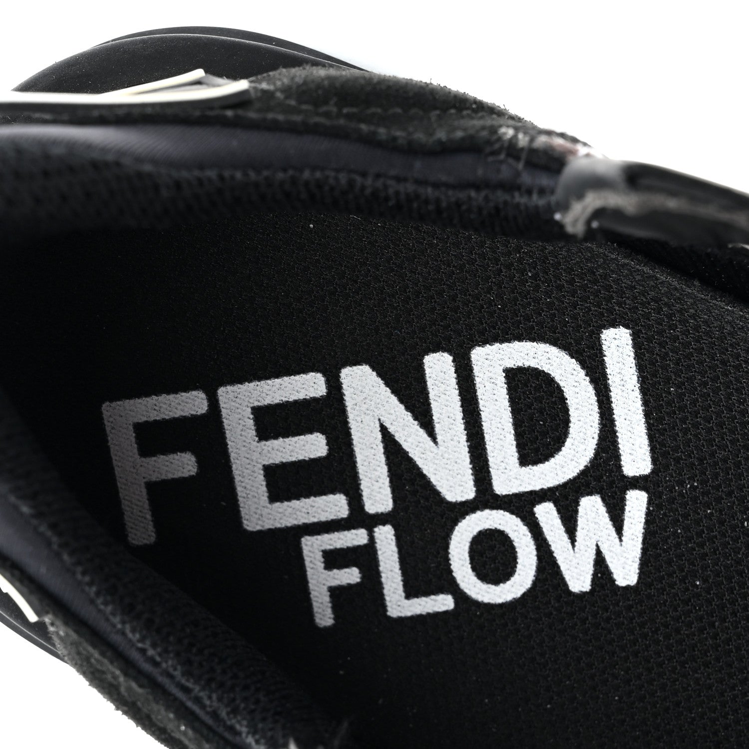 Fendi X SARAH COLEMAN Nylon Suede Lycra FF Vertigo Fendi Flow Low Top Sneakers 40 Transparent Black 9 of 11