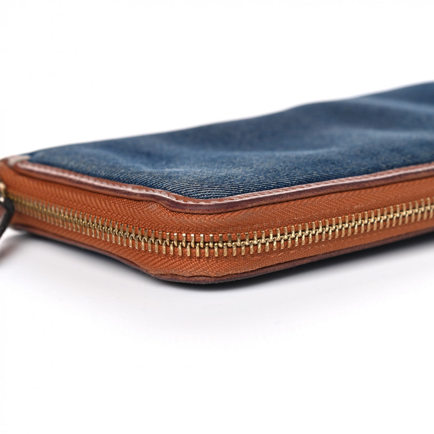 Denim Zip Around Wallet Blue Saffron