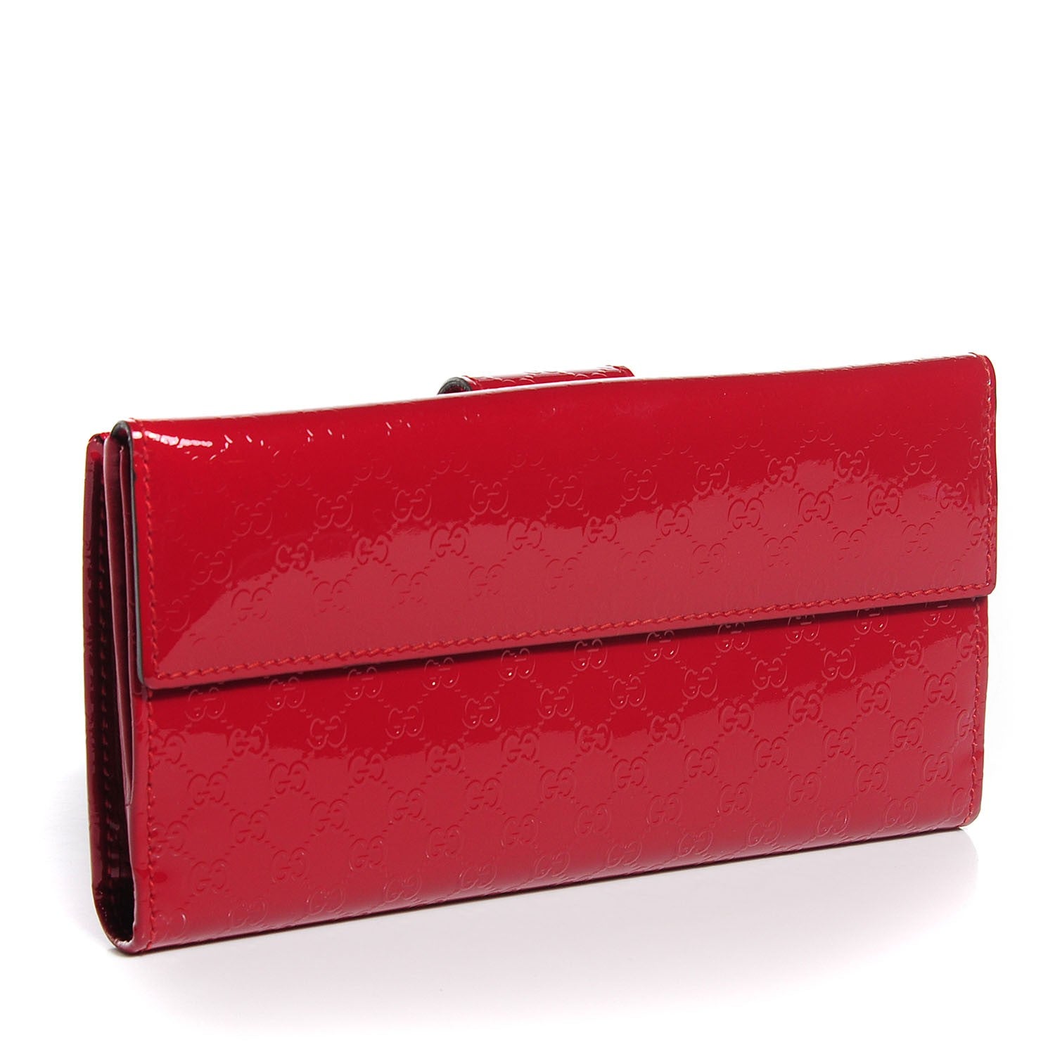 Gucci Patent Microguccissima Heart Continental Wallet Red 3 of 8