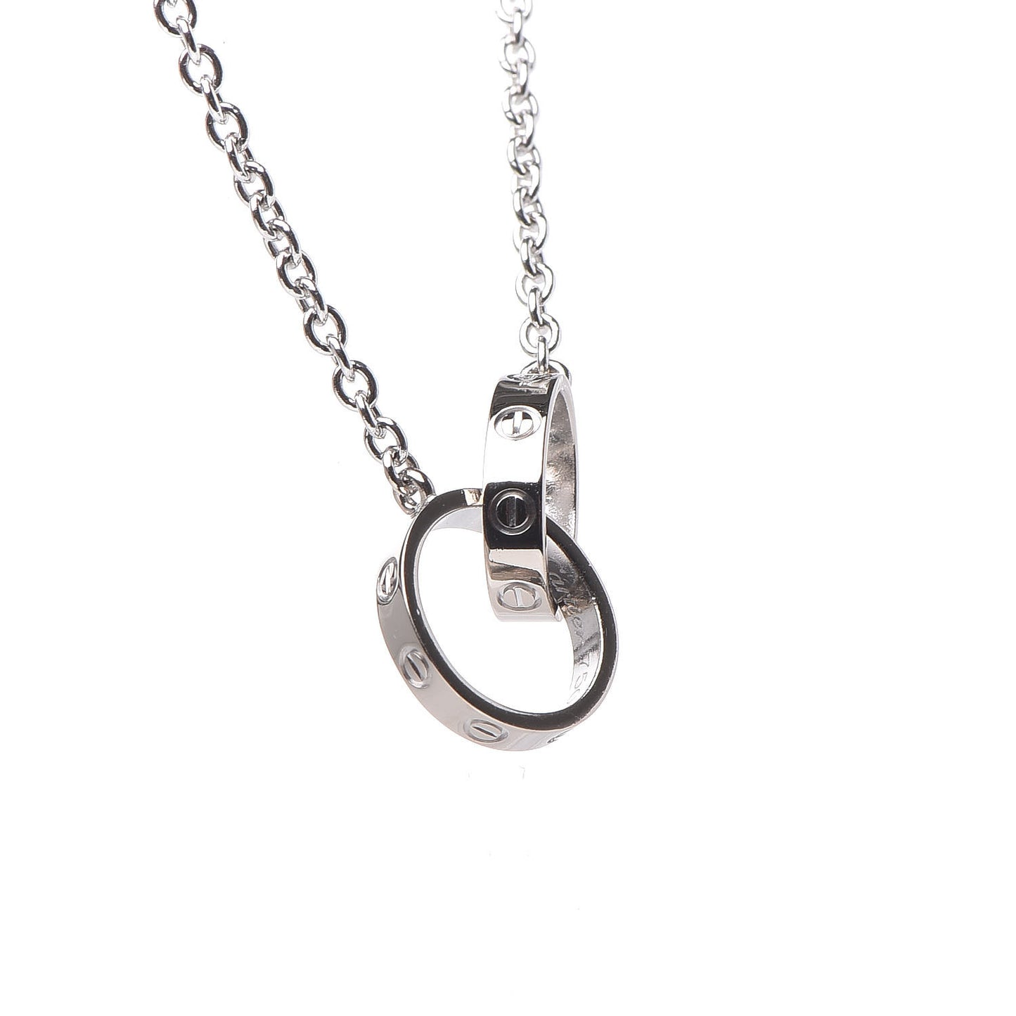 18K White Gold Interlocking LOVE Necklace
