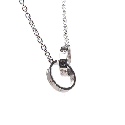 Cartier 18K White Gold Interlocking LOVE Necklace 5 of 8