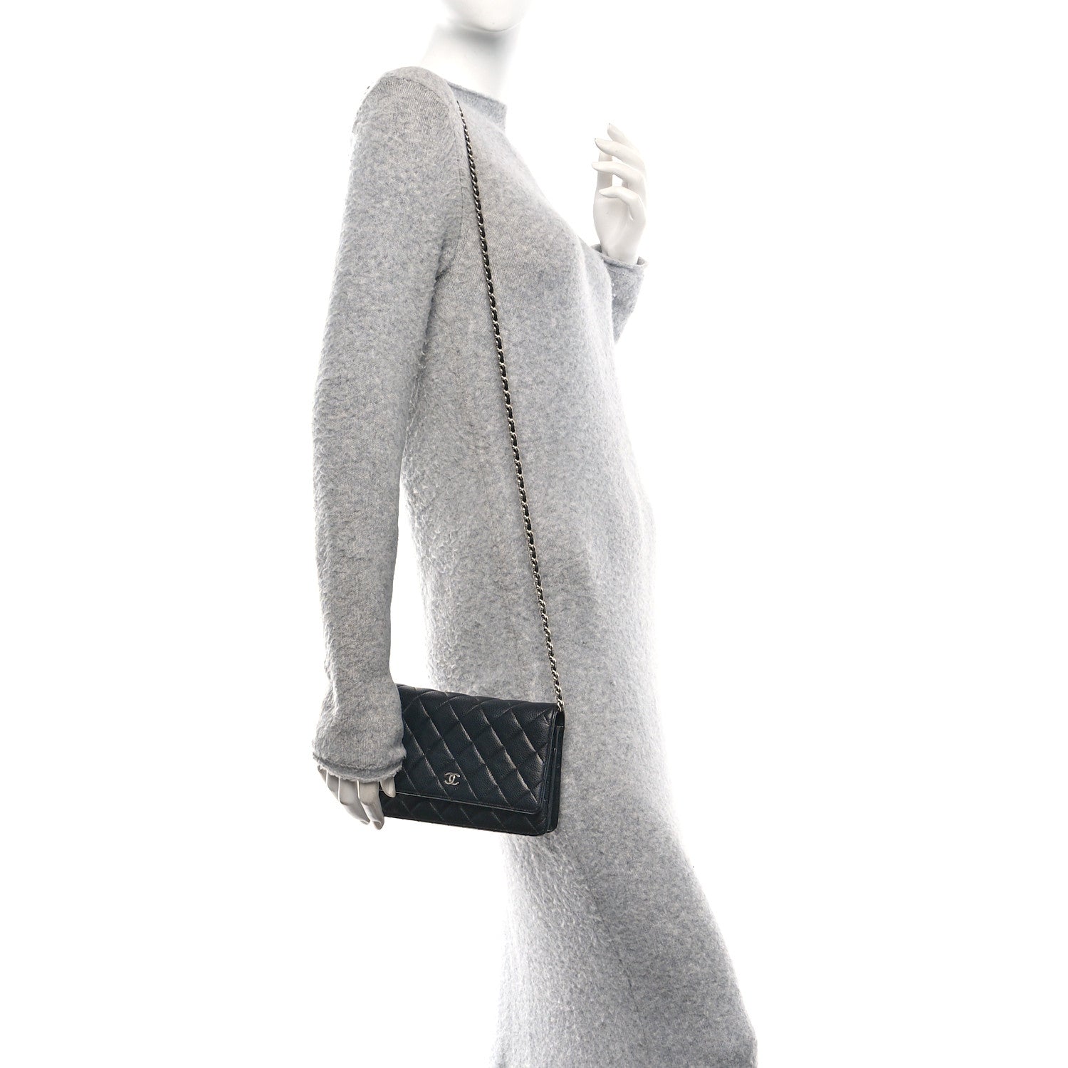 Chanel Caviar Quilted Wallet On Chain WOC Black 2 of 14