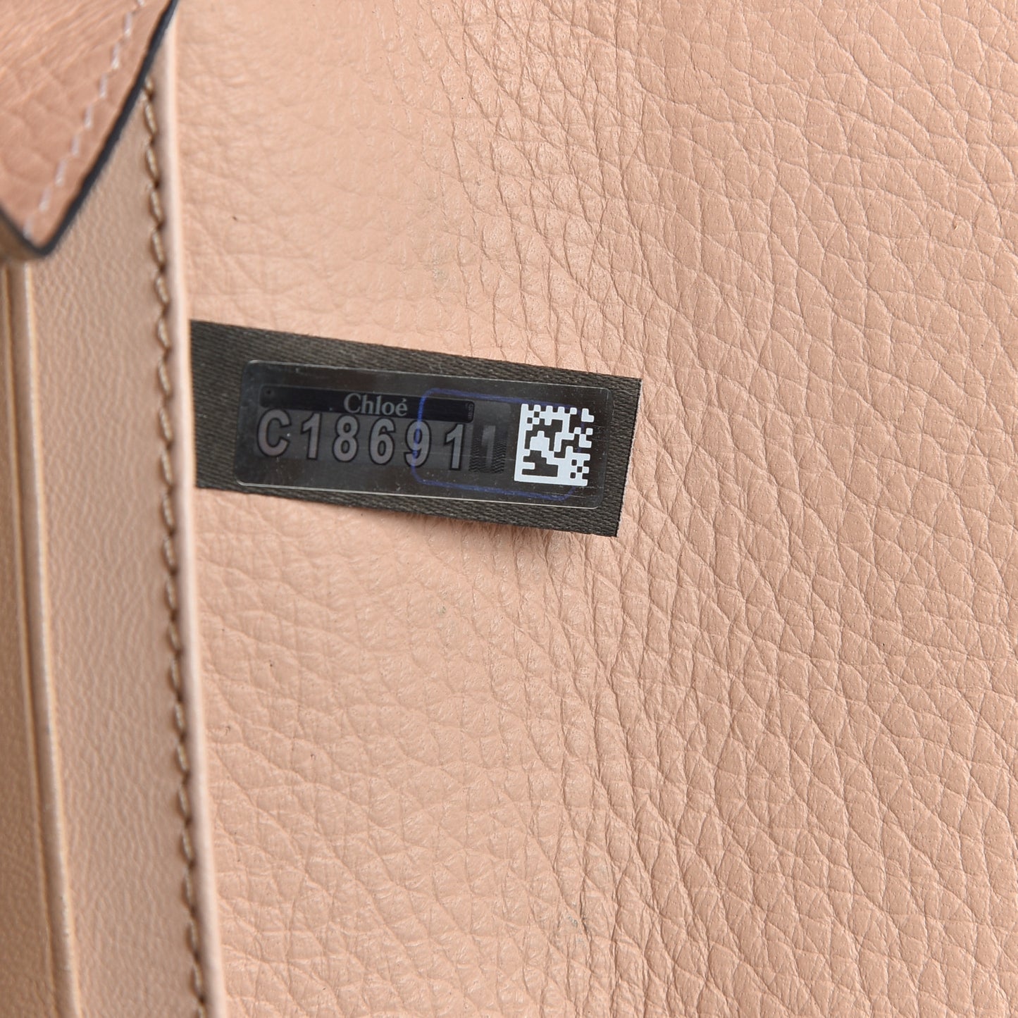 Calfskin Alphabet Long Wallet Blush Nude