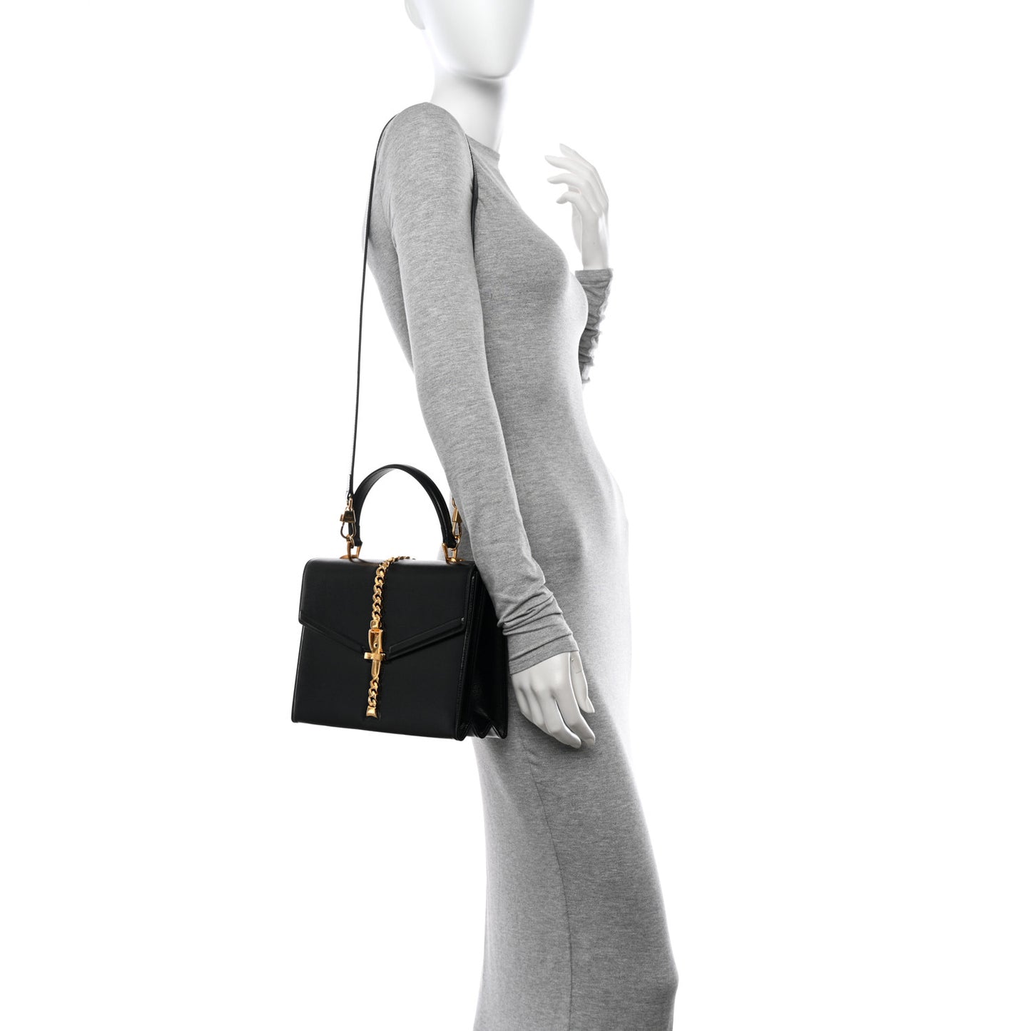 Azalea Calfskin Small Black Sylvie 1969 Top Handle Bag Black