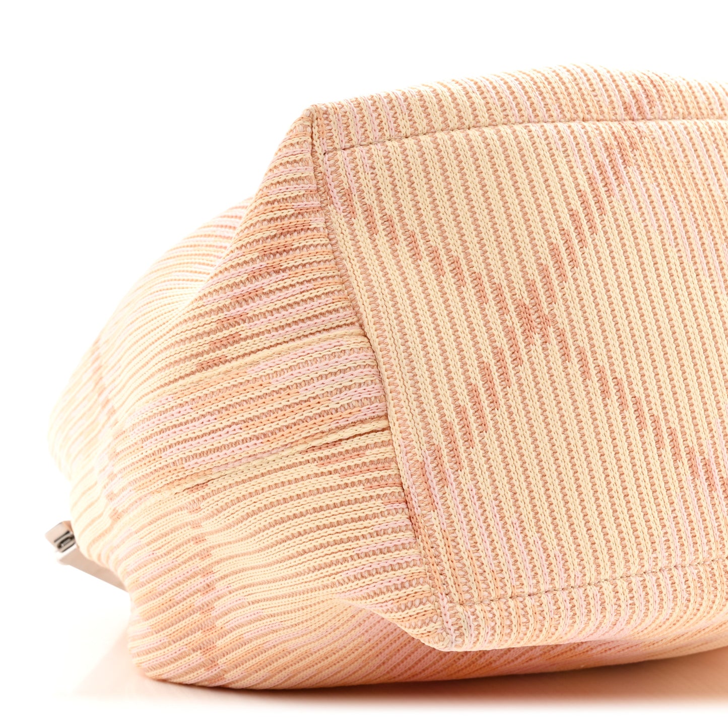 Canvas Knitted Check Medium Peg Duffle Bag Sherbert