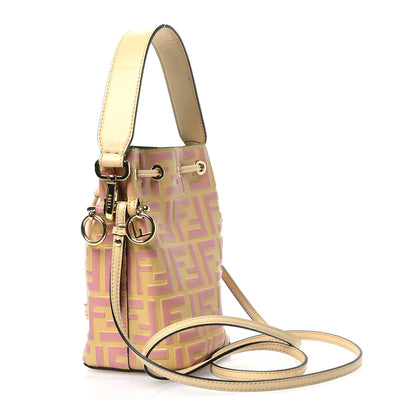 Fendi Vitello Liberty F is Fendi Bi-Color FF 1974 Embossed Mini Mon Tresor Bucket Bag Savana Lollypop 3 of 10