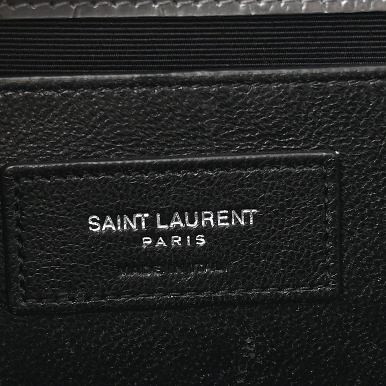Saint Laurent Calfskin Crocodile Embossed Medium Classic Monogram Kate Tassel Satchel Storm 6 of 12