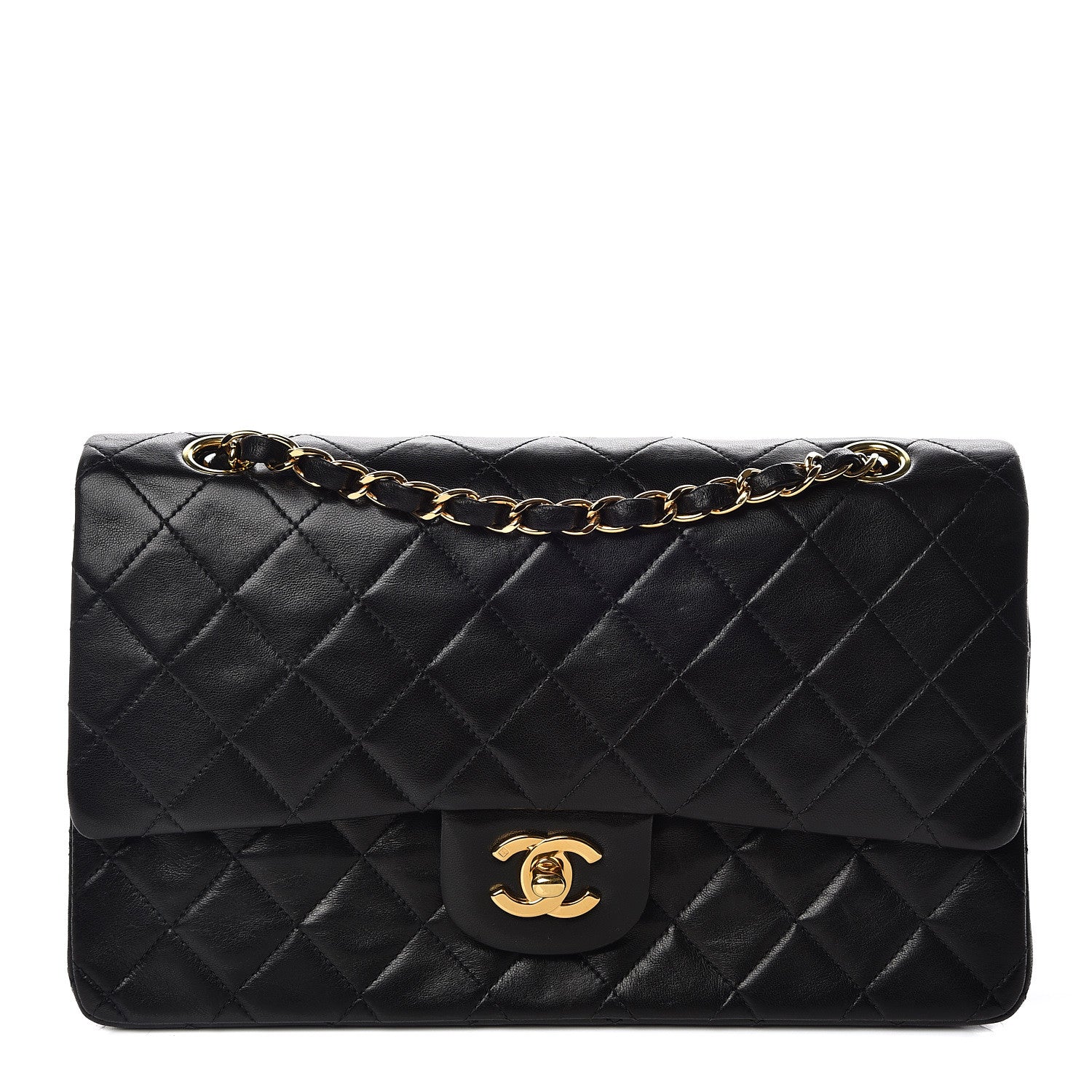 Chanel Lambskin Quilted Medium Double Flap Black 1 of 17