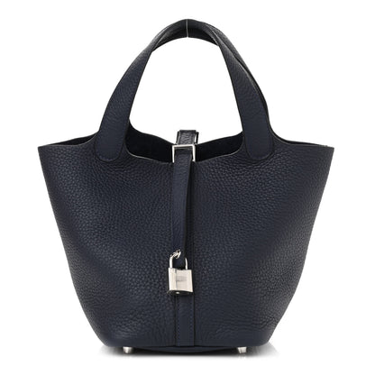 Hermes Taurillon Clemence Picotin Lock 18 PM Bleu Nuit 1 of 11