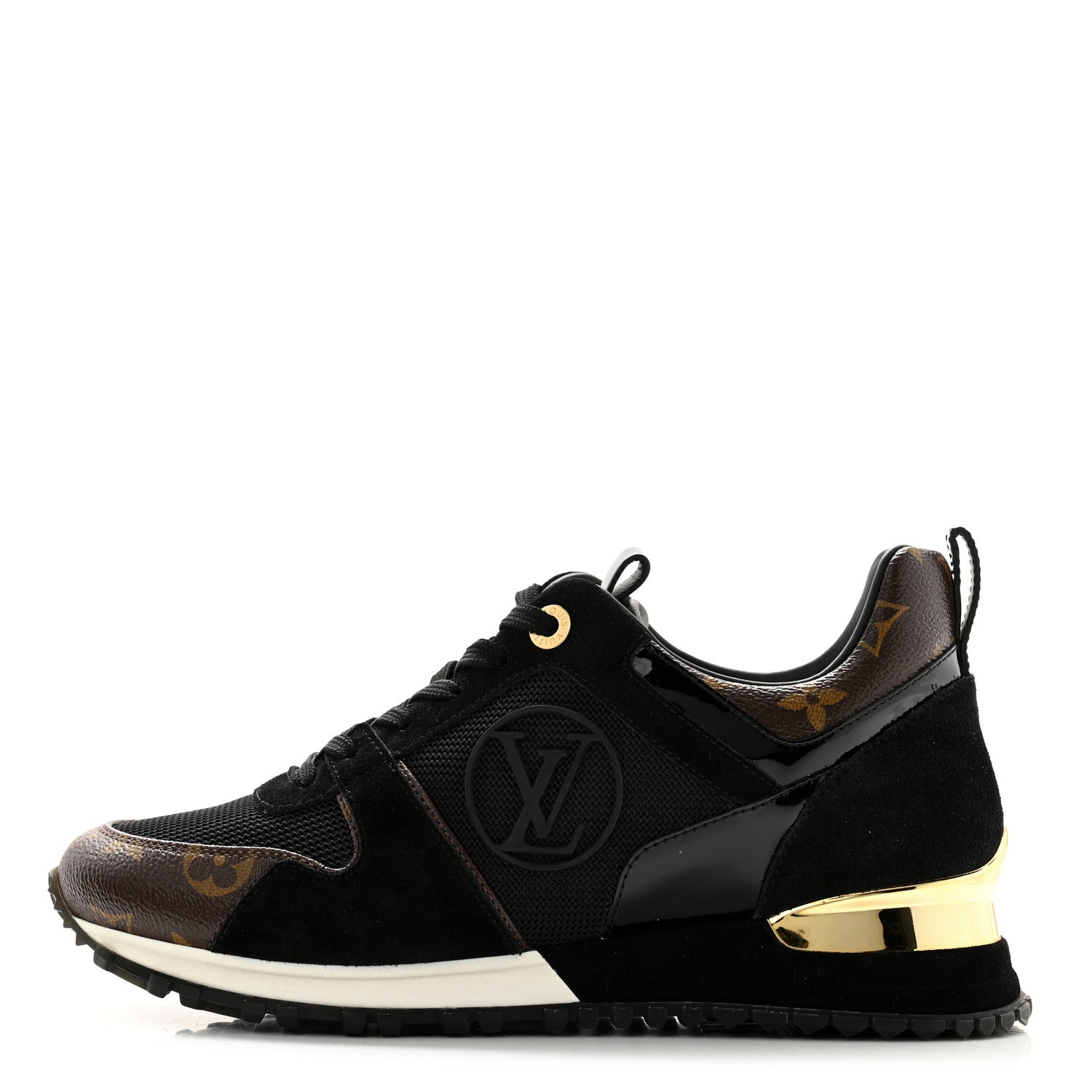 Louis Vuitton Suede Monogram Run Away Sneakers 37 Black 1 of 8