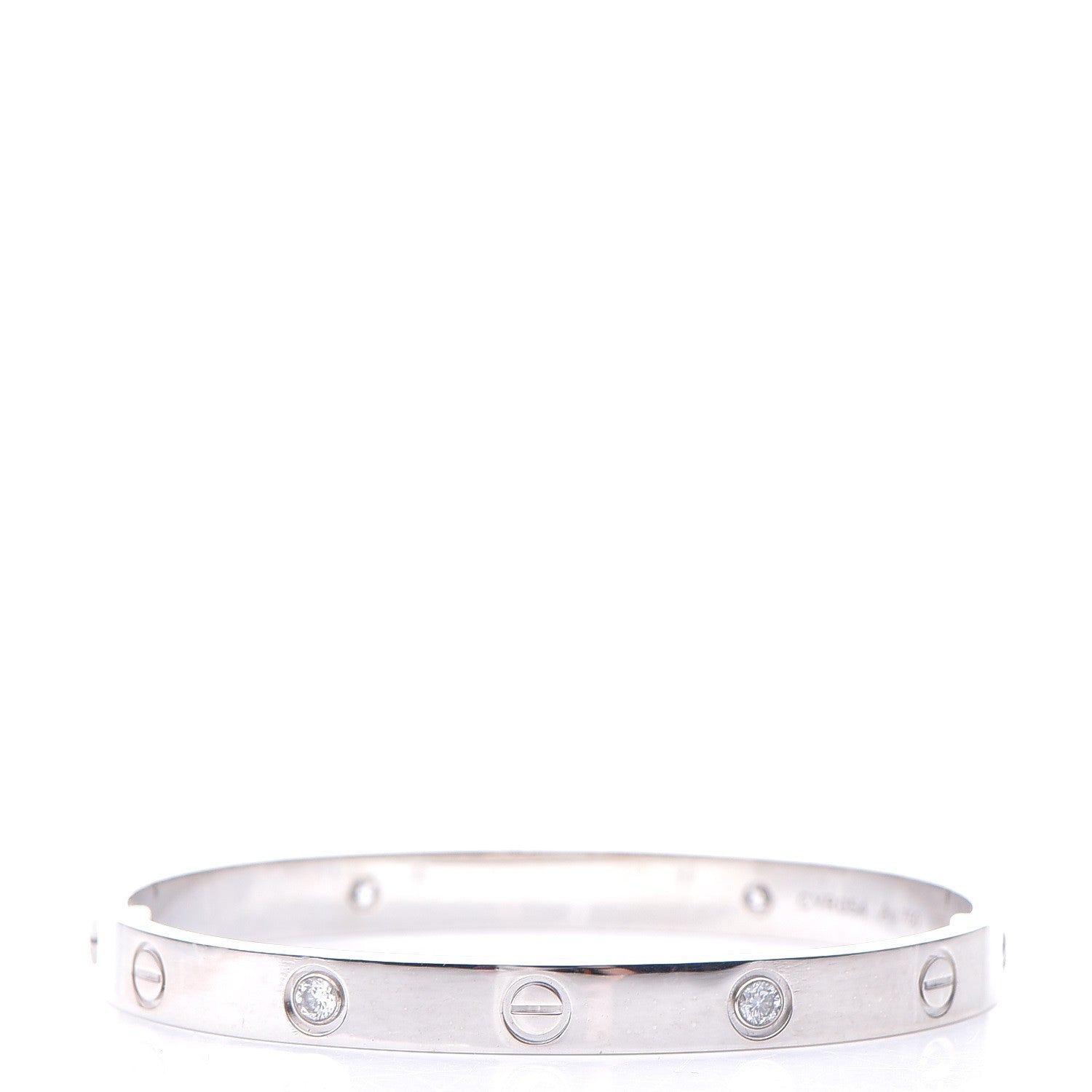 Cartier 18K White Gold 4 Diamond LOVE Bracelet 17 3 of 10