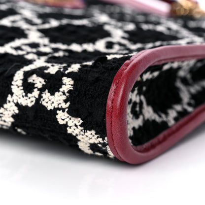 Gucci Tweed GG Monogram Large Rajah Chain Tote Romantic Cherry Black White 10 of 11
