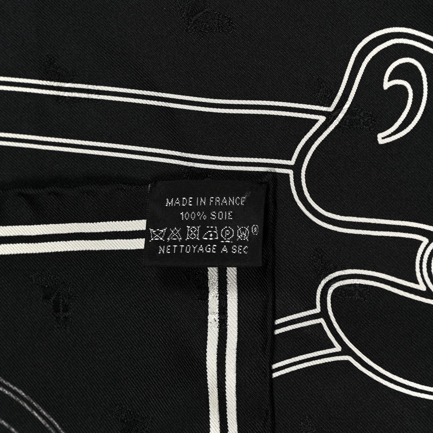 Hermes Silk Quadrige Au Fil Scarf 70 Black Creme 2 of 7