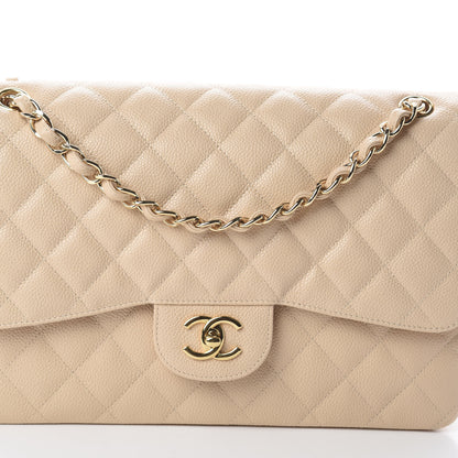 Chanel Caviar Quilted Jumbo Double Flap Light Beige 7 of 9
