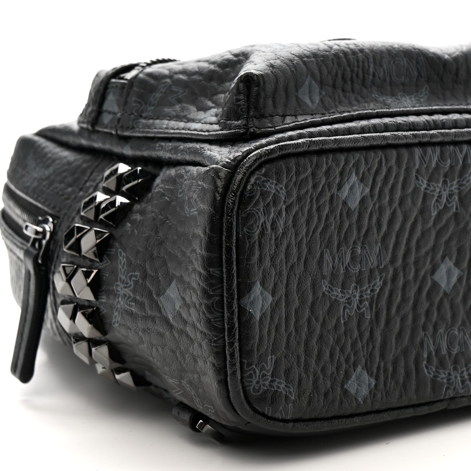 MCM Visetos Side Stud Mini Stark Backpack Black 5 of 14