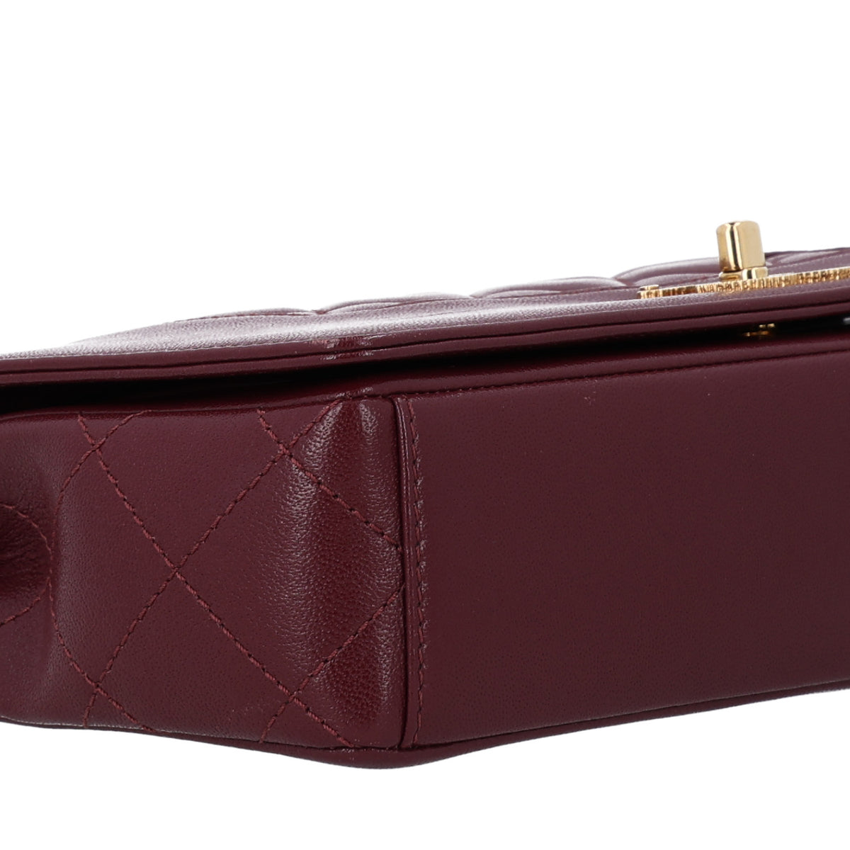 Sheepskin Quilted Vintage Mademoiselle Flap Burgundy