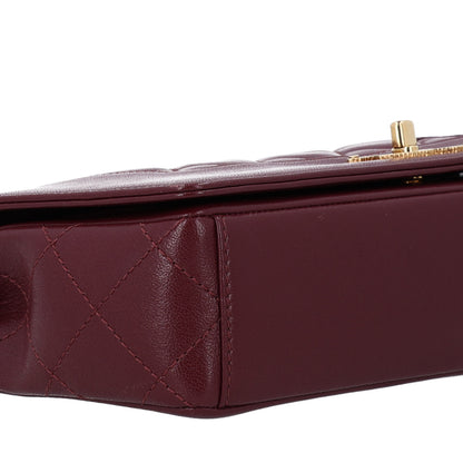 Chanel Sheepskin Quilted Vintage Mademoiselle Flap Burgundy 9 of 11
