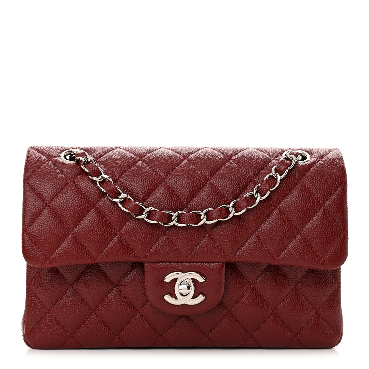 Chanel Caviar Quilted Small Double Flap Burgundy 1 of 11