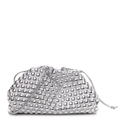 Bottega Veneta Metallic Fabric Studded The Mini Pouch Silver 1 of 4