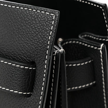 Saint Laurent Grained Calfskin Topstitch Small Sac De Jour Black Porcelain 10 of 11