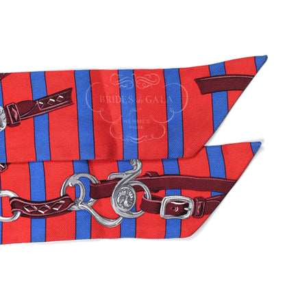 Hermes Silk Brides De Gala Bayaderes Twilly Rouge Bleu Roy Acajou 2 of 6
