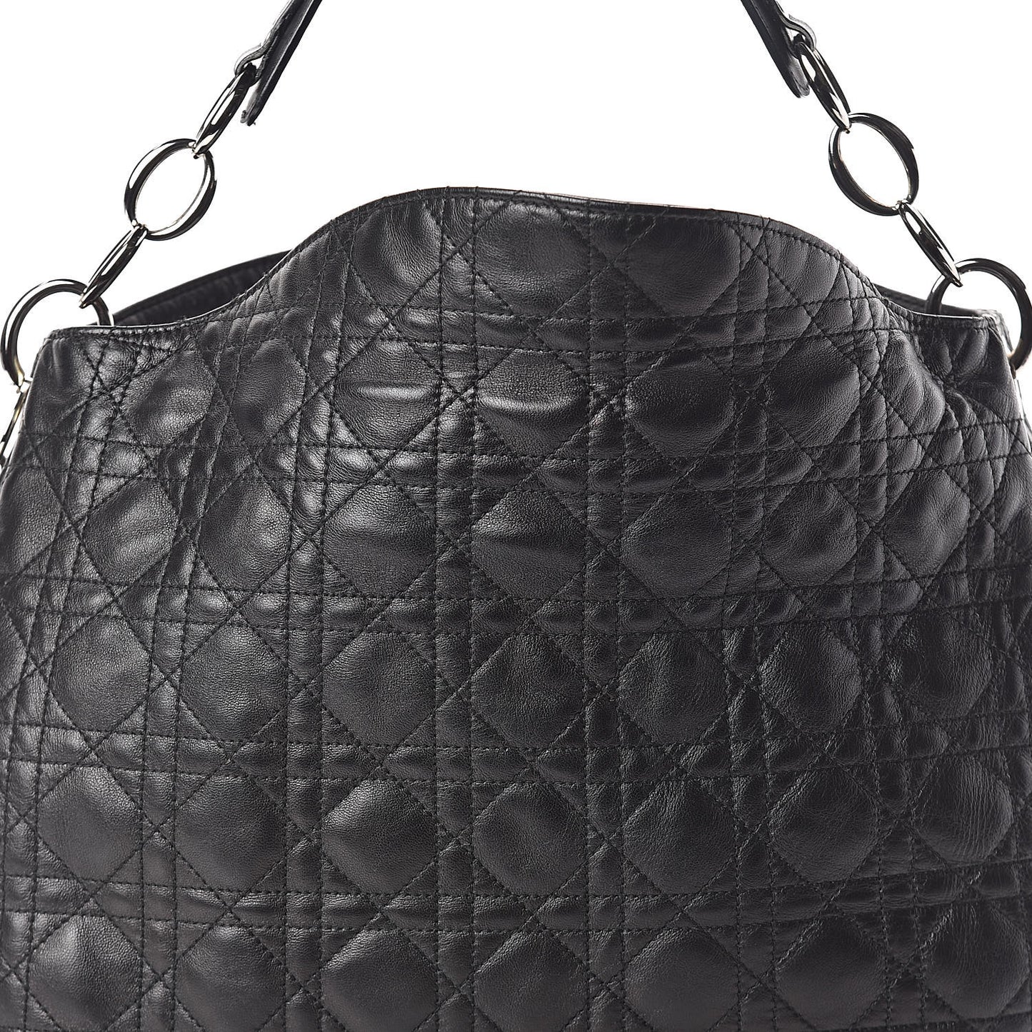 Lambskin Cannage Medium Dior Soft Hobo Black