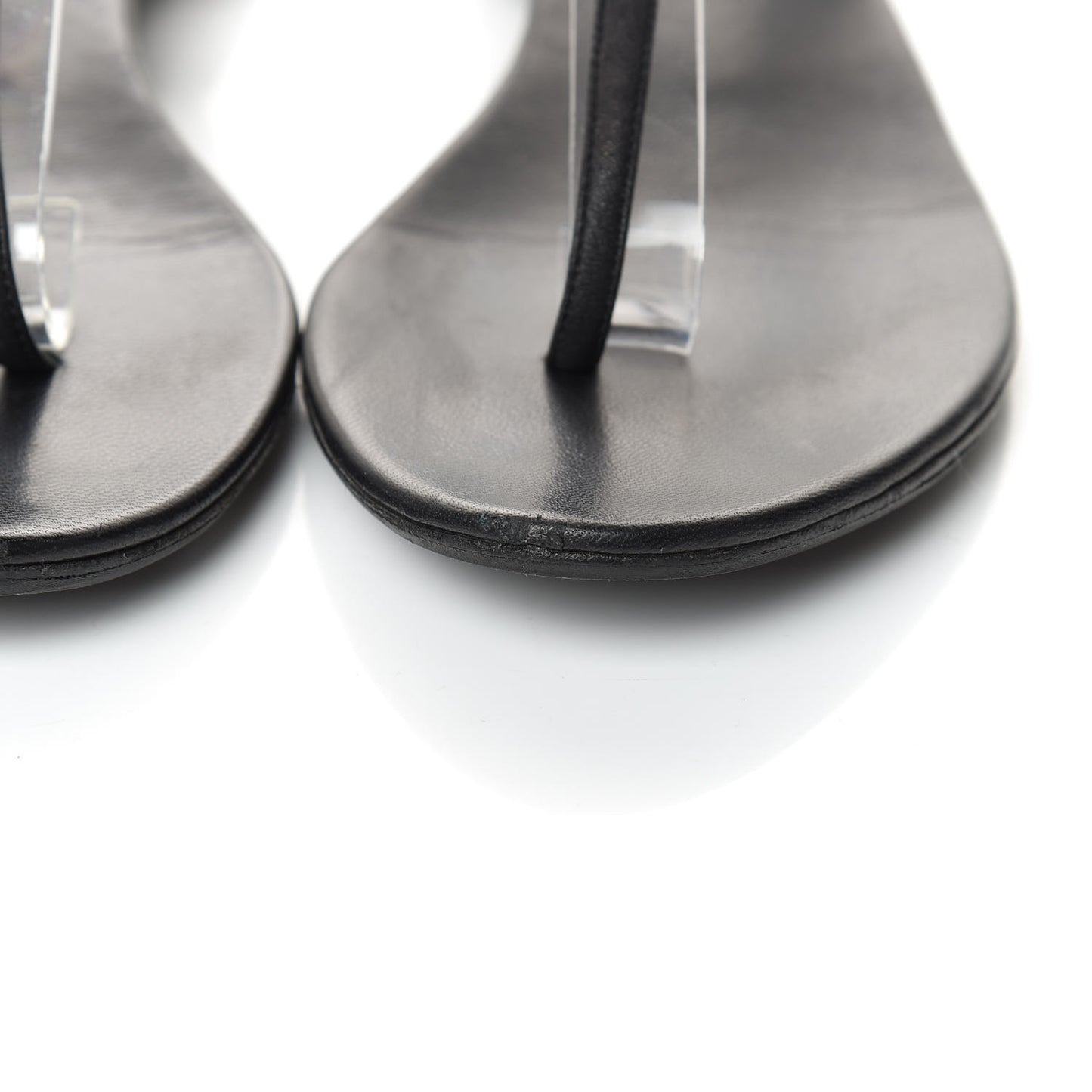 Lambskin Crystal CC Thong Sandals 36 Black