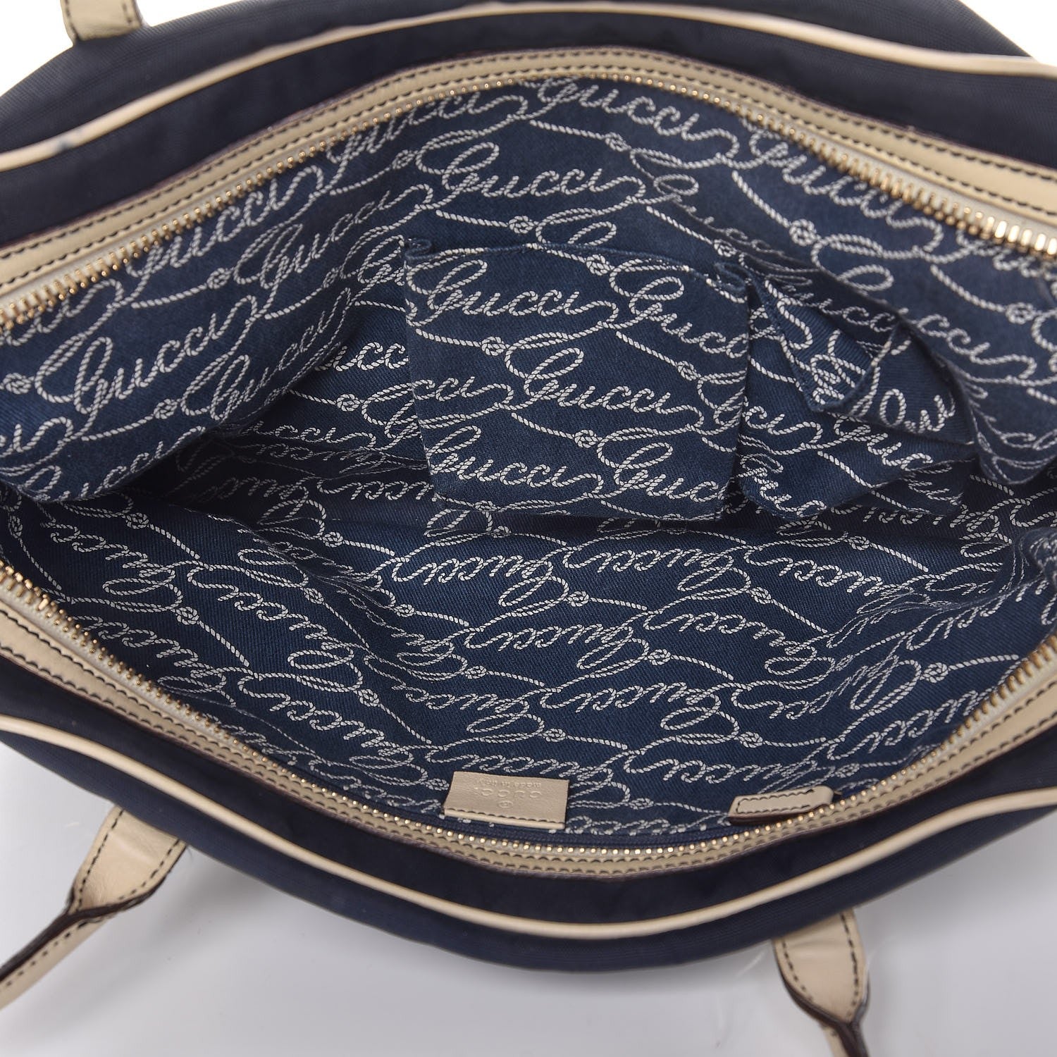 Gucci Canvas Boulevard Boston Navy Cream 5 of 10