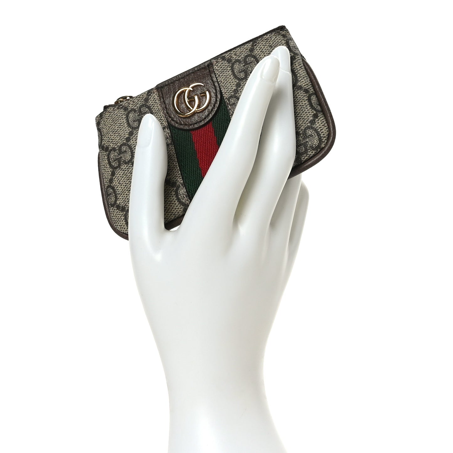 GG Supreme Monogram Web Ophidia Key Case Beige New Acero