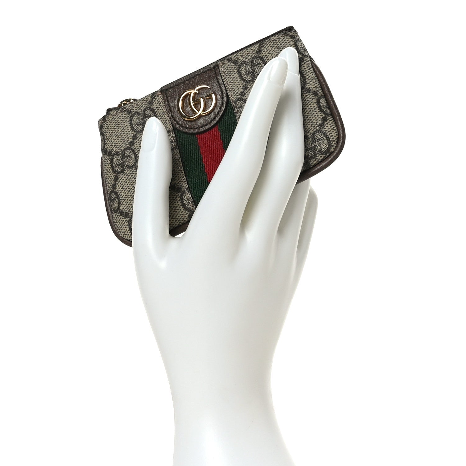Gucci GG Supreme Monogram Web Ophidia Key Case Beige New Acero 2 of 7