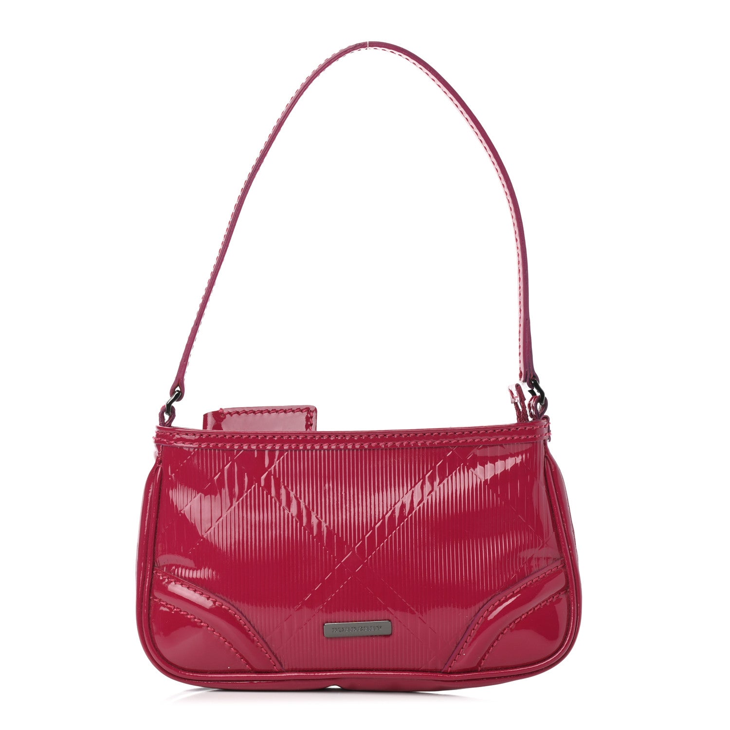 Burberry Patent Check Embossed Small Aston Sling Raspberry Sorbet 1 of 10