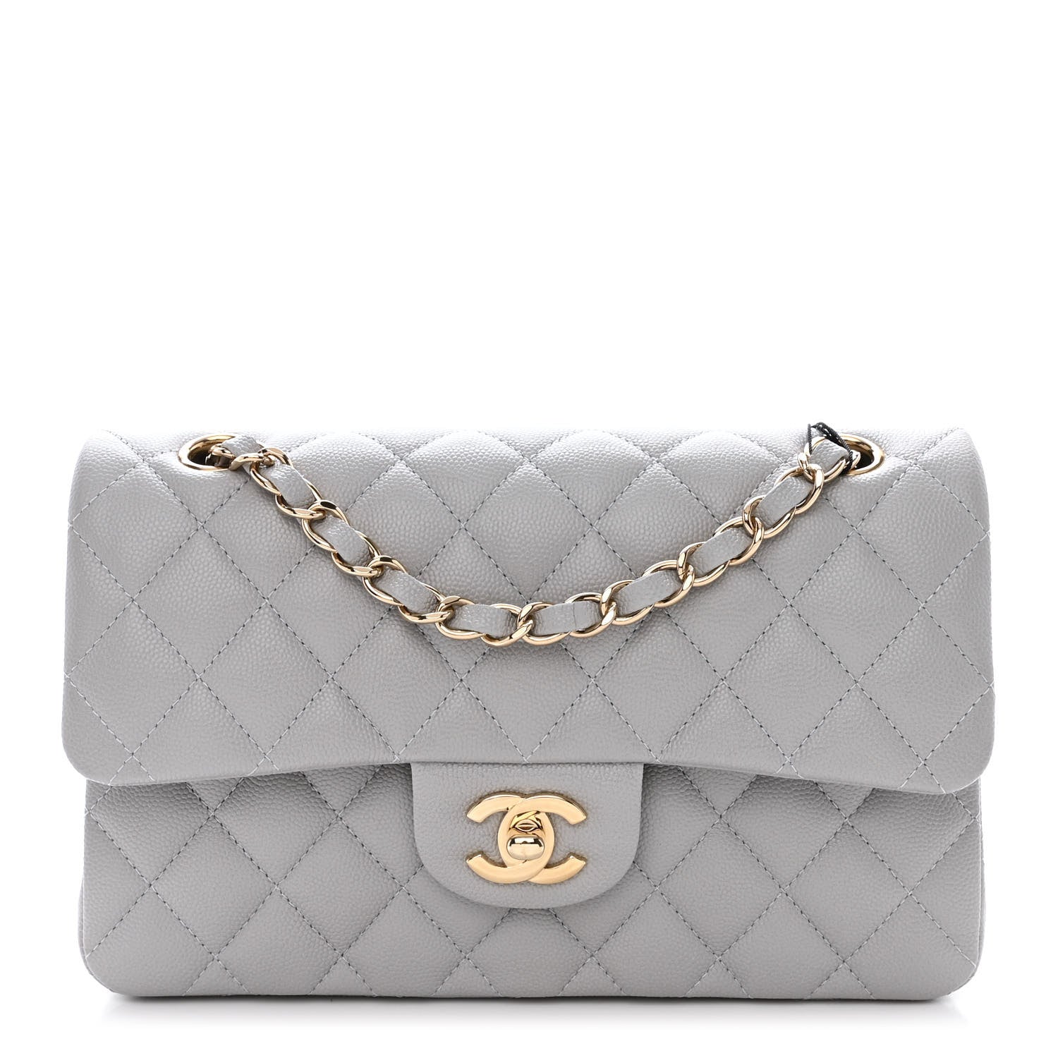 Chanel Caviar Quilted Small Double Flap Grey 1 of 10
