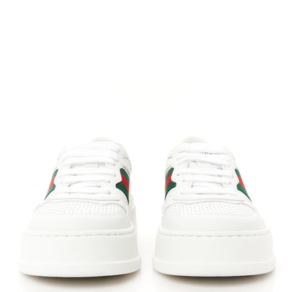 Gucci Calfskin Web Perforated Womens Platform 55mm Sneakers 36.5 White Bright Splash 3 of 11