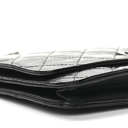 Chanel Distressed Patent Calfskin Quilted Reissue Wallet On Chain WOC Black 10 of 14