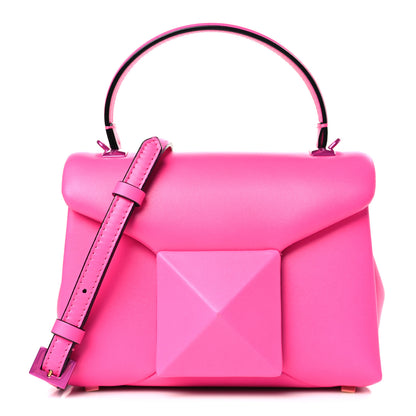 Valentino Garavani Nappa Tonal Monochrome Mini One Stud Top Handle Bag Pink PP 1 of 8