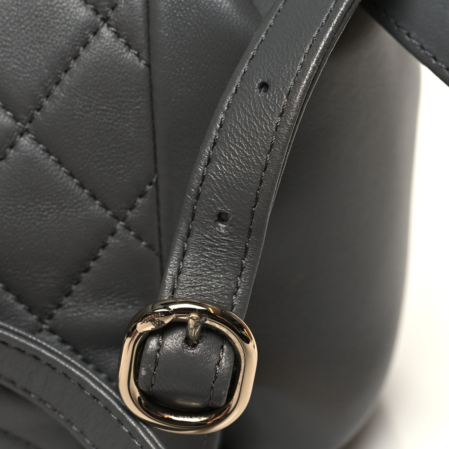 Chanel Lambskin Quilted Small Duma Drawstring Backpack Grey 11 of 11