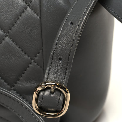 Chanel Lambskin Quilted Small Duma Drawstring Backpack Grey 11 of 11