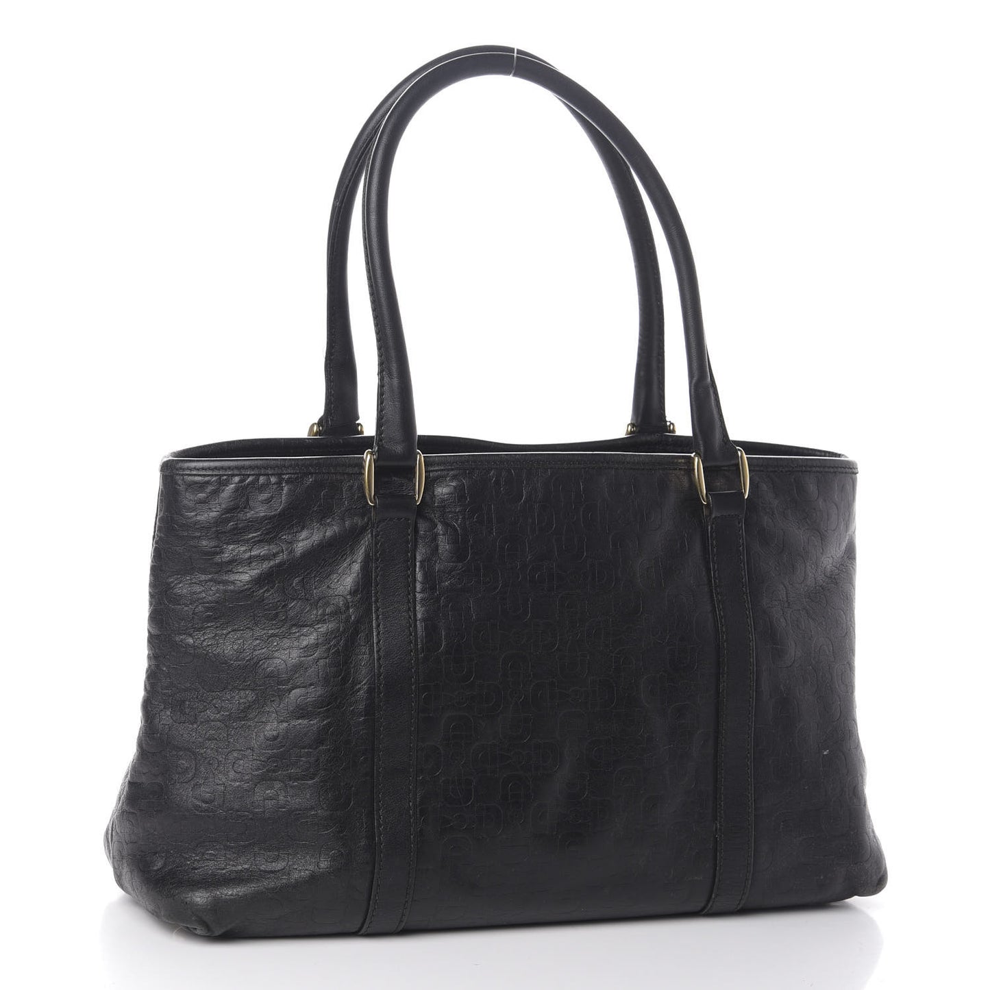Calfskin Horsebit Embossed Joy Tote Black