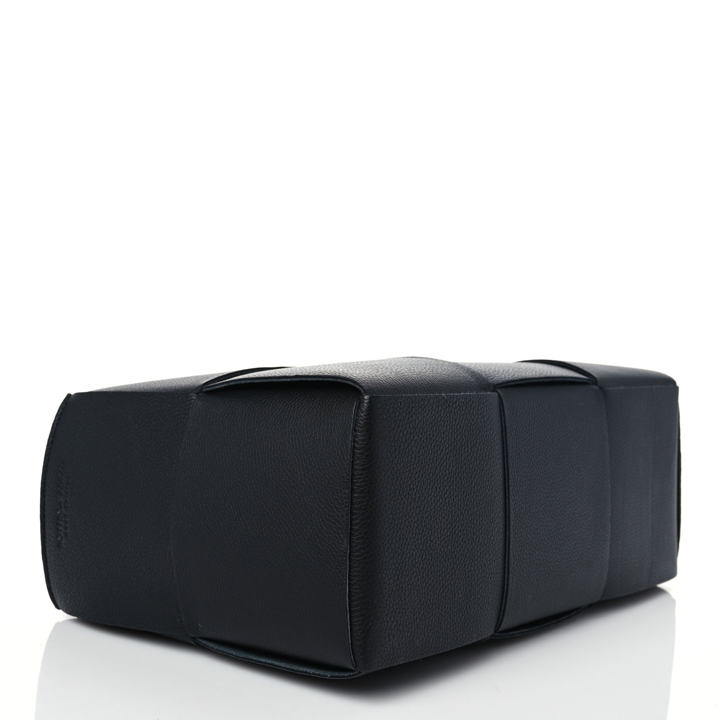 Grained Calfskin Intrecciato Small Arco Tote Black