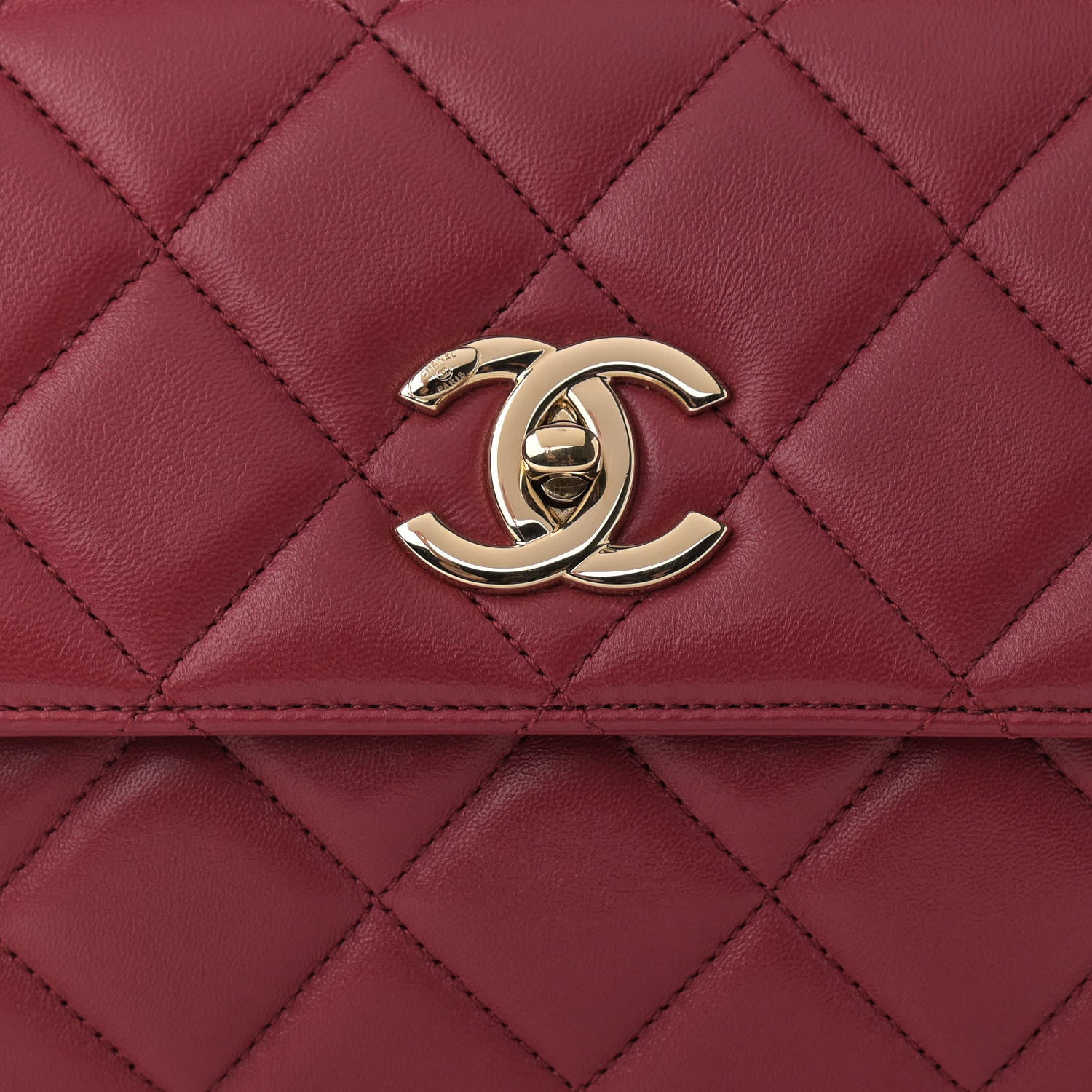 Chanel Lambskin Quilted Small Trendy CC Flap Dual Handle Bag Dark Pink 8 of 10