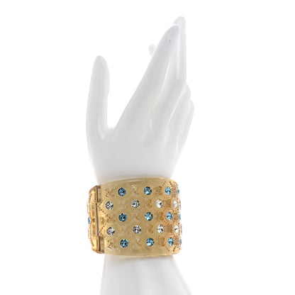 Gucci Resin Crystal Vintage Web 35mm Cuff Bracelet M Ivory 2 of 7