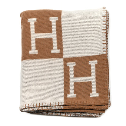 Hermes Wool Cashmere Avalon Blanket Ecru Camel 1 of 6