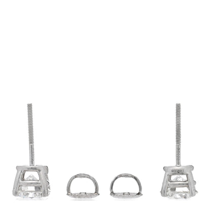 Tiffany Platinum Diamond 2.31ctw Solitaire Screw Back Earrings 3 of 4