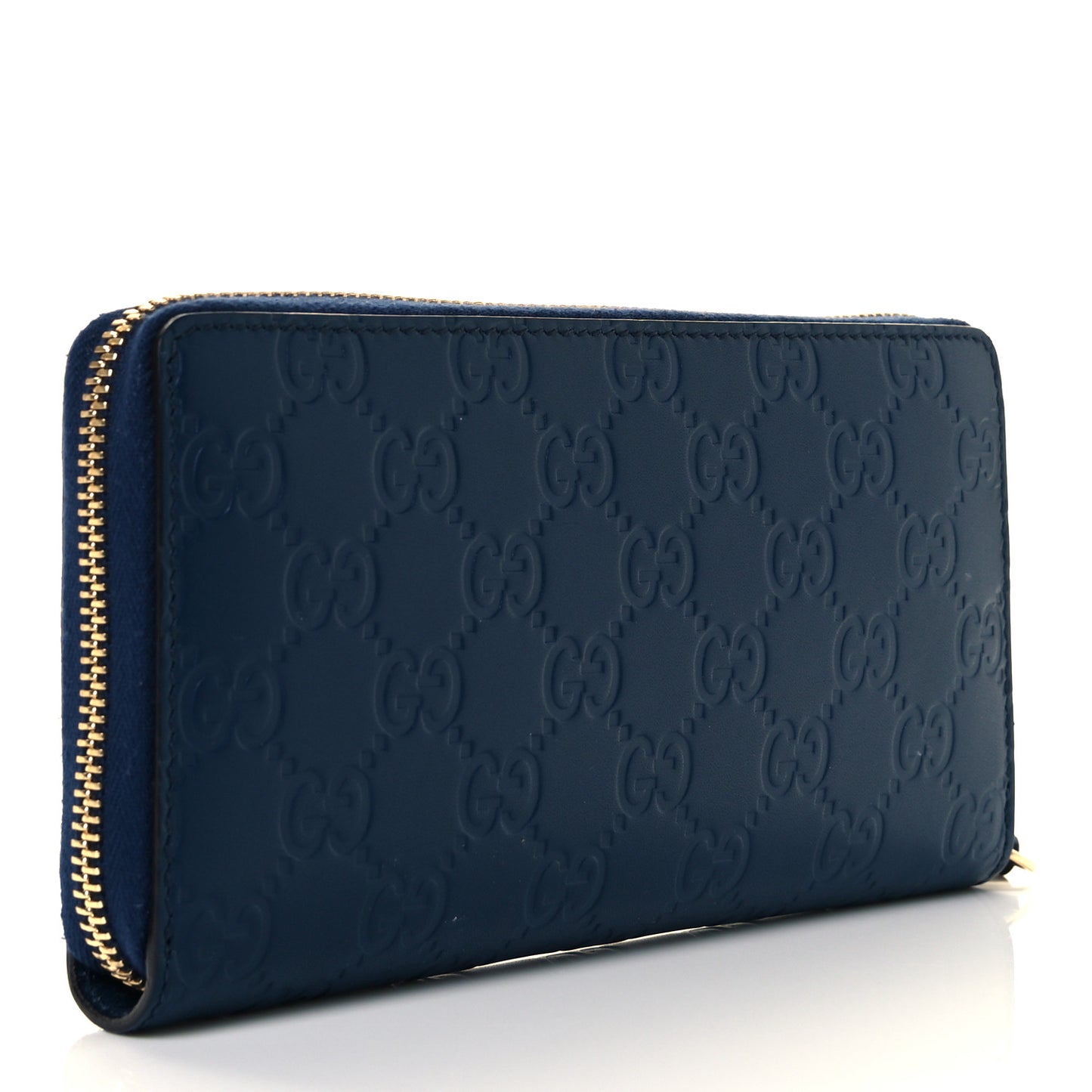 Guccissima Zip Around Wallet Blue