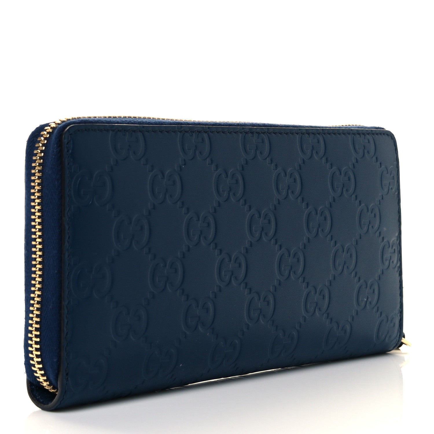 Gucci Guccissima Zip Around Wallet Blue 3 of 8