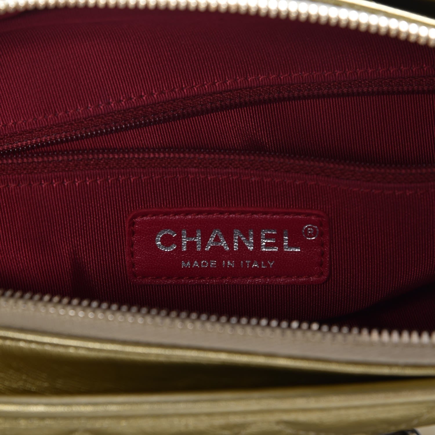Chanel Metallic Aged Calfskin Quilted Medium Gabrielle Gold 6 of 8
