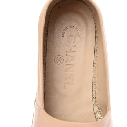 Chanel Lambskin CC Espadrilles 37 Beige Black 8 of 10